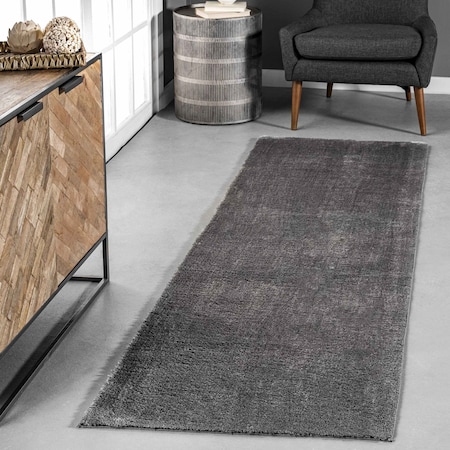 Nuloom Loni Solid Machine Washable Shag Area Rug 2ft 6in x 6ft BIVD01D-2606